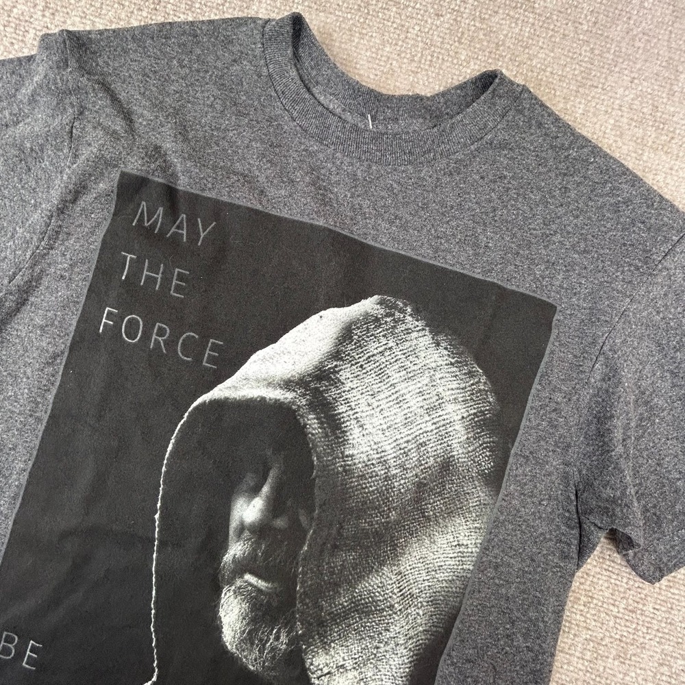 Star Wars T Shirt Mens Small Gray May The Force Be With You Movie Graphic Print